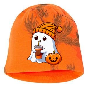 Halloween Costume Ghost Drinking Pumpkin Kati - Camo Knit Beanie