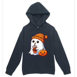 Halloween Costume Ghost Drinking Pumpkin Urban Pullover Hoodie