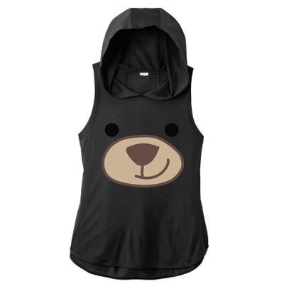 Halloween Cute Grizzly Bear Animal Costume Ladies PosiCharge Tri-Blend Wicking Draft Hoodie Tank