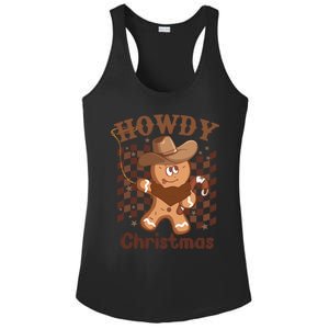 Howdy Christmas Gingerbread Retro Western Funny Cow Xmas Gift Ladies PosiCharge Competitor Racerback Tank