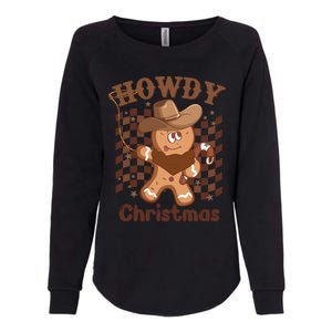 Howdy Christmas Gingerbread Retro Western Funny Cow Xmas Gift Womens California Wash Sweatshirt