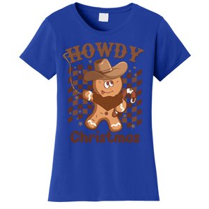 Howdy Christmas Gingerbread Retro Western Funny Cow Xmas Gift Women's T-Shirt