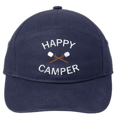 Happy Camper Gift Roasting Marshmallows Gift 7-Panel Snapback Hat