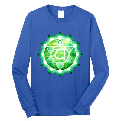 Heart Chakra Green Watercolor Lotus Dala Yoga Om Gift Long Sleeve Shirt