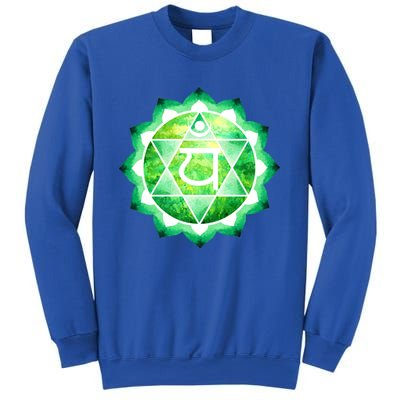 Heart Chakra Green Watercolor Lotus Dala Yoga Om Gift Sweatshirt