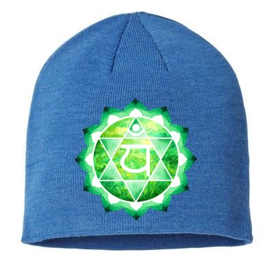 Heart Chakra Green Watercolor Lotus Dala Yoga Om Gift Sustainable Beanie