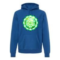 Heart Chakra Green Watercolor Lotus Dala Yoga Om Gift Premium Hoodie