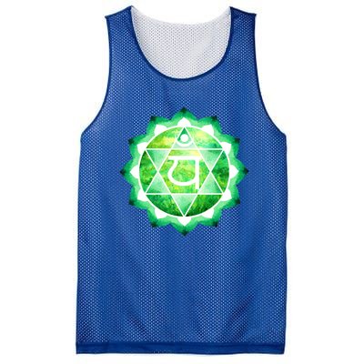 Heart Chakra Green Watercolor Lotus Dala Yoga Om Gift Mesh Reversible Basketball Jersey Tank