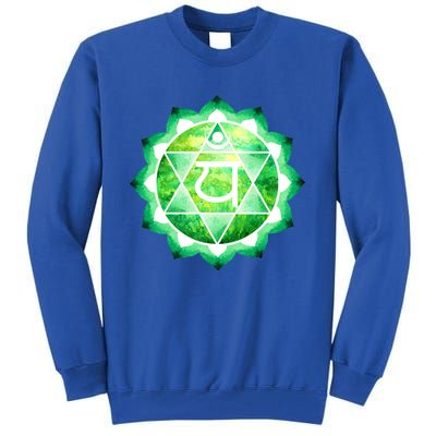 Heart Chakra Green Watercolor Lotus Dala Yoga Om Gift Tall Sweatshirt