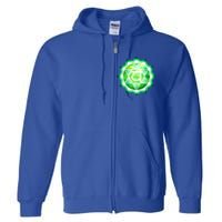 Heart Chakra Green Watercolor Lotus Dala Yoga Om Gift Full Zip Hoodie