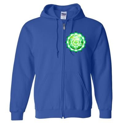 Heart Chakra Green Watercolor Lotus Dala Yoga Om Gift Full Zip Hoodie