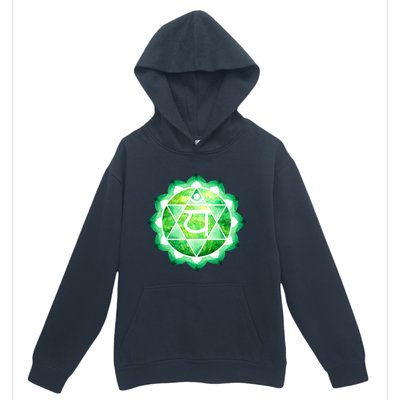 Heart Chakra Green Watercolor Lotus Dala Yoga Om Gift Urban Pullover Hoodie