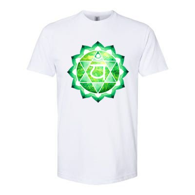 Heart Chakra Green Watercolor Lotus Dala Yoga Om Gift Softstyle CVC T-Shirt