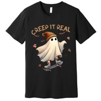 Halloween Cool Ghost Riding Skateboard Girl Boy Premium T-Shirt