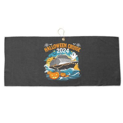 Halloween Cruise Ghost 2024 Matching Family Boo Cruise Squad Large Microfiber Waffle Golf Towel