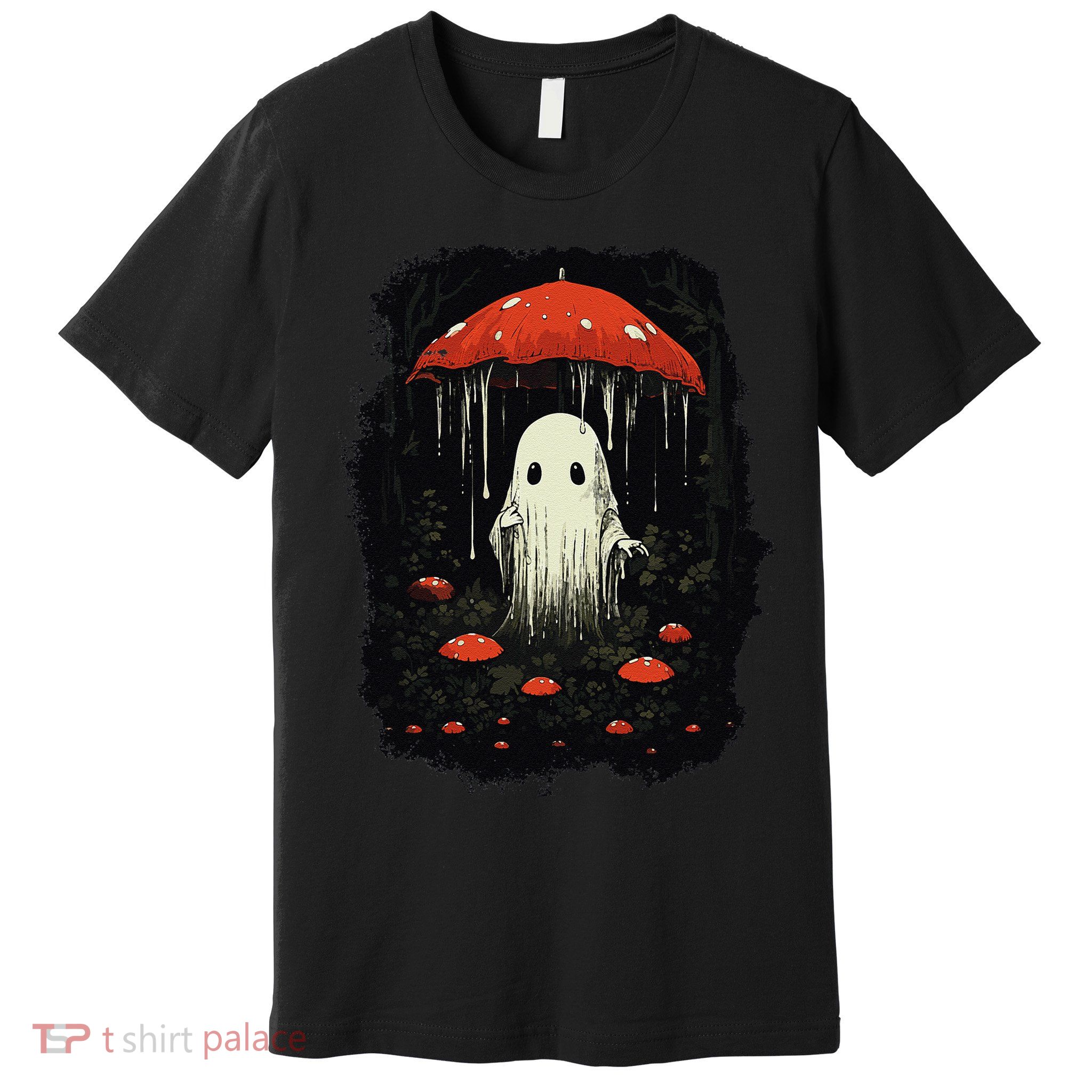 Halloween Cottagecore Ghost Mushroom Spooky Premium T-Shirt