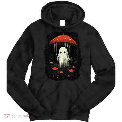 Halloween Cottagecore Ghost Mushroom Spooky Tie Dye Hoodie
