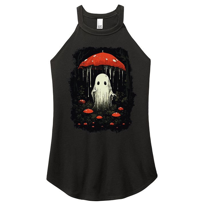 Halloween Cottagecore Ghost Mushroom Spooky Women's Perfect Tri Rocker Tank