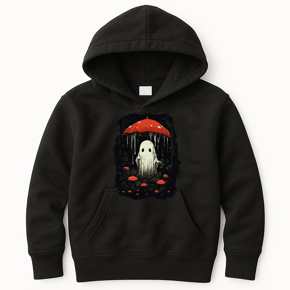 Halloween Cottagecore Ghost Mushroom Spooky Kids Hoodie