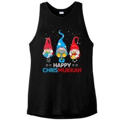 Happy Chrismukkah Gnomes Christmas Hanukkah Jewish Holiday  Ladies PosiCharge Tri-Blend Wicking Tank