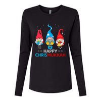 Happy Chrismukkah Gnomes Christmas Hanukkah Jewish Holiday  Womens Cotton Relaxed Long Sleeve T-Shirt