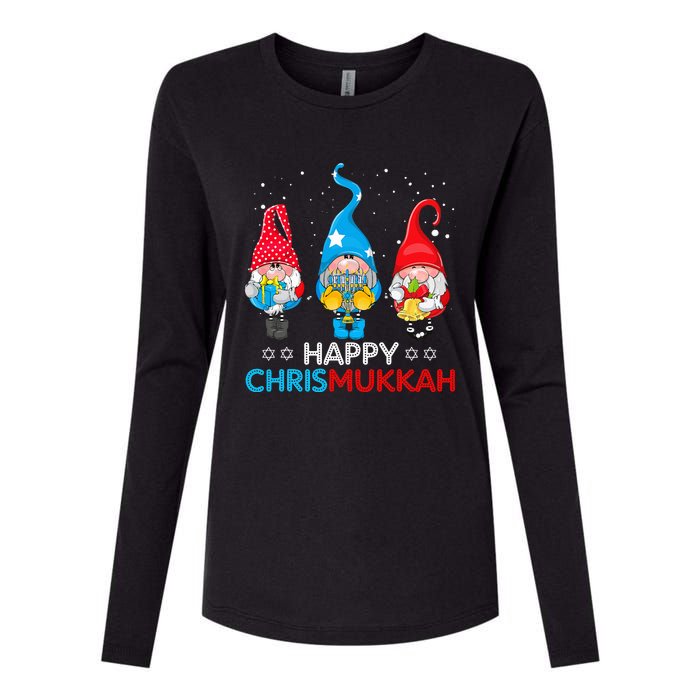 Happy Chrismukkah Gnomes Christmas Hanukkah Jewish Holiday  Womens Cotton Relaxed Long Sleeve T-Shirt