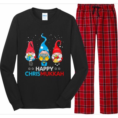 Happy Chrismukkah Gnomes Christmas Hanukkah Jewish Holiday  Long Sleeve Pajama Set