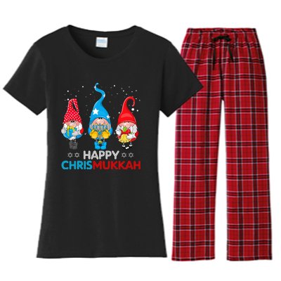 Happy Chrismukkah Gnomes Christmas Hanukkah Jewish Holiday  Women's Flannel Pajama Set