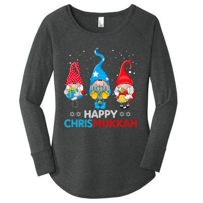 Happy Chrismukkah Gnomes Christmas Hanukkah Jewish Holiday  Women's Perfect Tri Tunic Long Sleeve Shirt