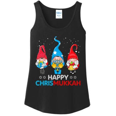 Happy Chrismukkah Gnomes Christmas Hanukkah Jewish Holiday  Ladies Essential Tank