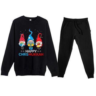 Happy Chrismukkah Gnomes Christmas Hanukkah Jewish Holiday  Premium Crewneck Sweatsuit Set