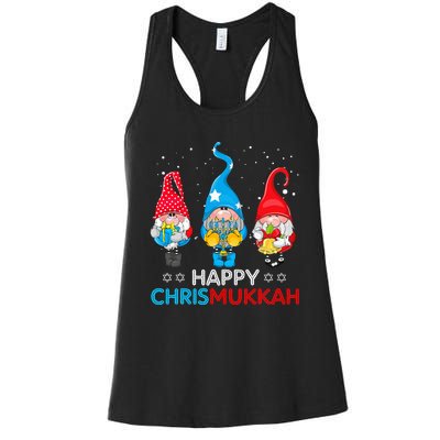 Happy Chrismukkah Gnomes Christmas Hanukkah Jewish Holiday  Women's Racerback Tank