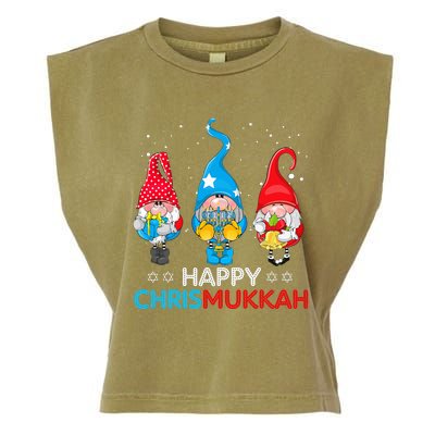 Happy Chrismukkah Gnomes Christmas Hanukkah Jewish Holiday  Garment-Dyed Women's Muscle Tee