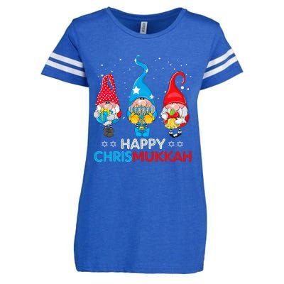 Happy Chrismukkah Gnomes Christmas Hanukkah Jewish Holiday  Enza Ladies Jersey Football T-Shirt