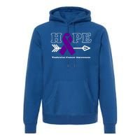 Hope Cool Gift Testicular Cancer Awareness Purple Ribbon Funny Gift Premium Hoodie