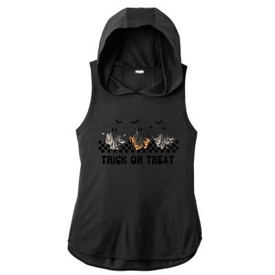 Halloween Cute Ghoul Ghost Trick Or Treat Spooky Matching Team Ladies PosiCharge Tri-Blend Wicking Draft Hoodie Tank