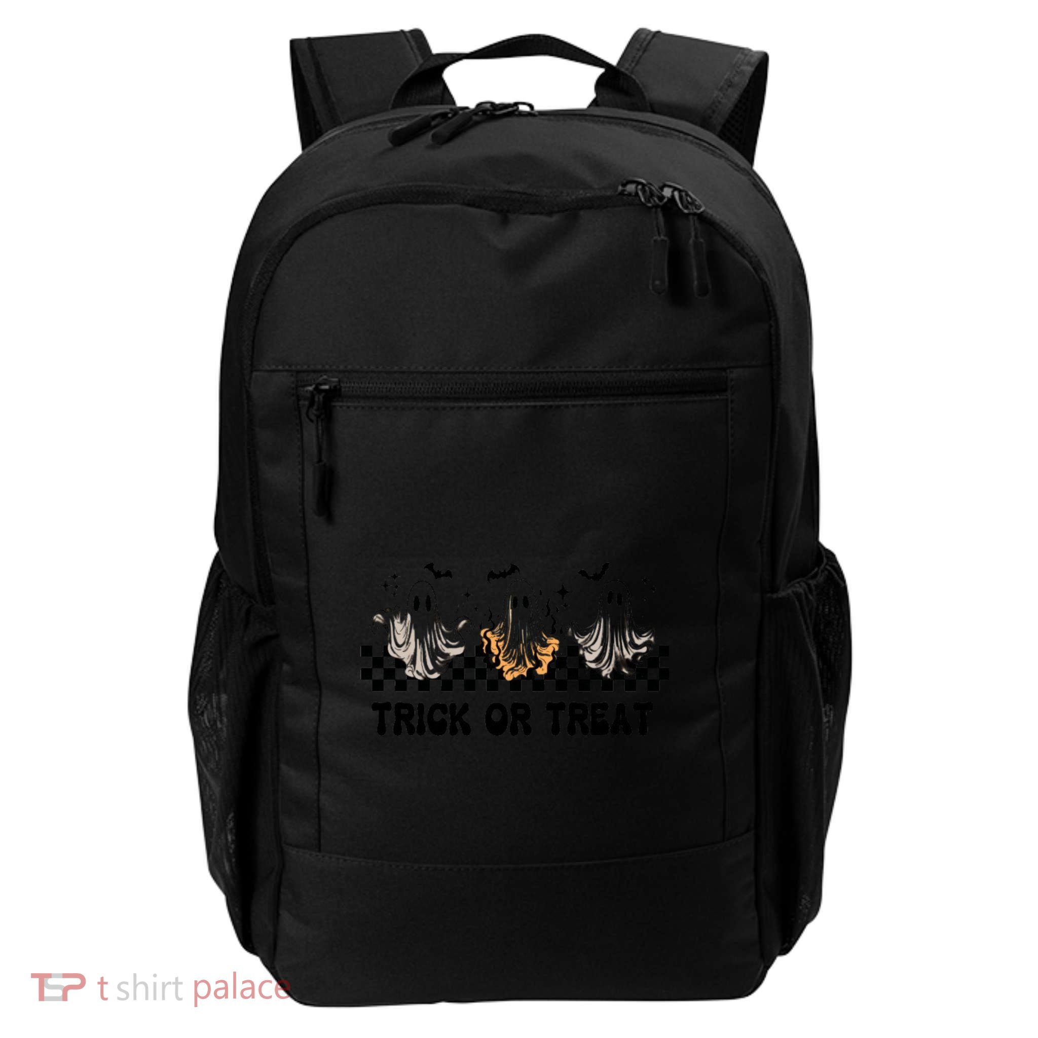 Halloween Cute Ghoul Ghost Trick Or Treat Spooky Matching Team Daily Commute Backpack