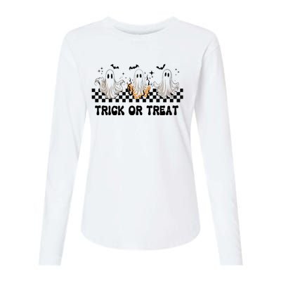 Halloween Cute Ghoul Ghost Trick Or Treat Spooky Matching Team Womens Cotton Relaxed Long Sleeve T-Shirt