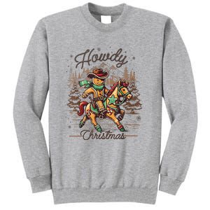 Howdy Christmas Gingerbread Man Cowboy Ride Horse Western Tall Sweatshirt