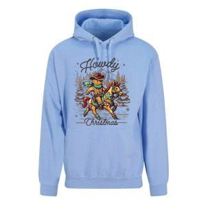 Howdy Christmas Gingerbread Man Cowboy Ride Horse Western Unisex Surf Hoodie