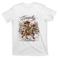 Howdy Christmas Gingerbread Man Cowboy Ride Horse Western T-Shirt