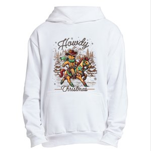 Howdy Christmas Gingerbread Man Cowboy Ride Horse Western Urban Pullover Hoodie