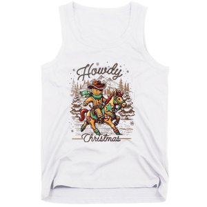 Howdy Christmas Gingerbread Man Cowboy Ride Horse Western Tank Top