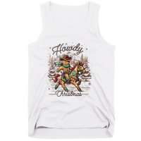 Howdy Christmas Gingerbread Man Cowboy Ride Horse Western Tank Top