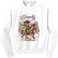 Howdy Christmas Gingerbread Man Cowboy Ride Horse Western Kids Sweatshirt