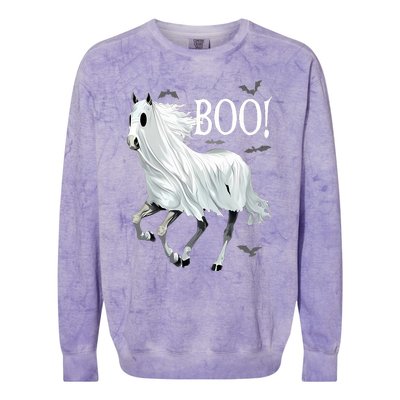 Horse Cosplay Ghost Boo Horse Ghost Halloween Colorblast Crewneck Sweatshirt