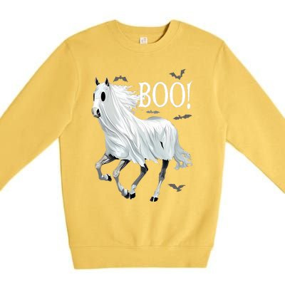 Horse Cosplay Ghost Boo Horse Ghost Halloween Premium Crewneck Sweatshirt