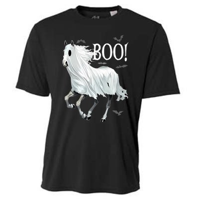 Horse Cosplay Ghost Boo Horse Ghost Halloween Cooling Performance Crew T-Shirt