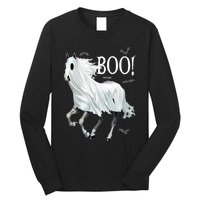 Horse Cosplay Ghost Boo Horse Ghost Halloween Long Sleeve Shirt