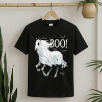 Horse Cosplay Ghost Boo Horse Ghost Halloween T-Shirt